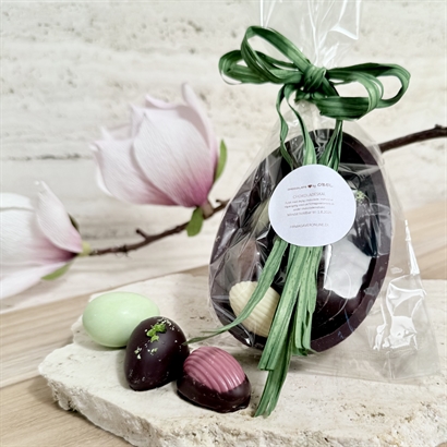 Chokladskal med 4 Stora Danska Handgjorda Påskägg - 173 gram