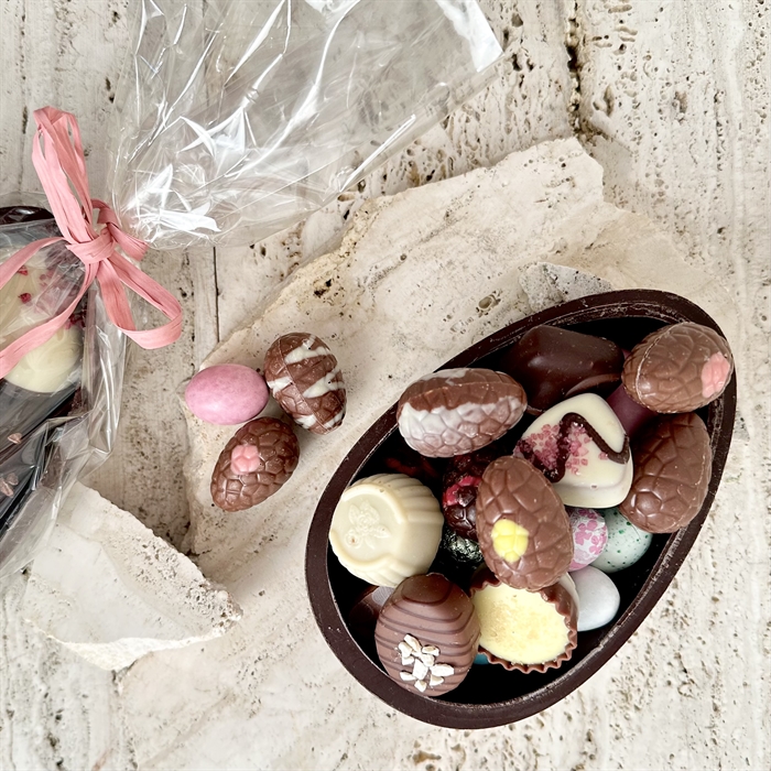 Chokladskal med Belgisk Gourmetchoklad och Lyxig Påskblandning 350 gram