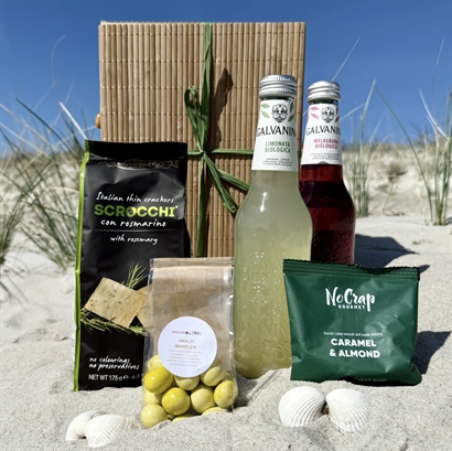 Sommarpresent Alkoholfri med Lemonad och snacks i Bambulåda