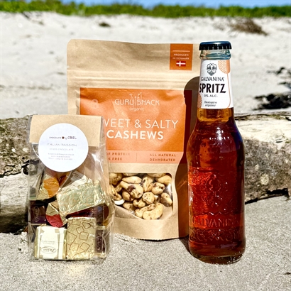 Alkoholfri Sommarpresent med röd spritz, Italiensk choklad och snacks