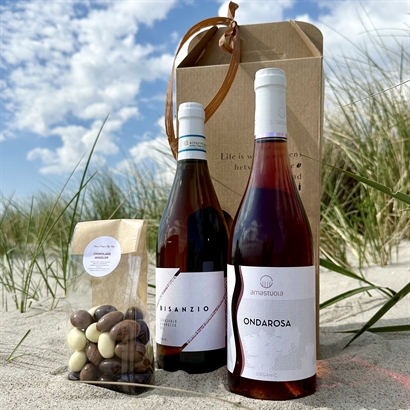 Sommarpresent med 2 flaskor Rosé och Italienska Chokladmandlar