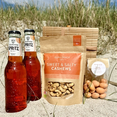 Sommarpresent Alkoholfri Spritz och snacks i Bambulåda