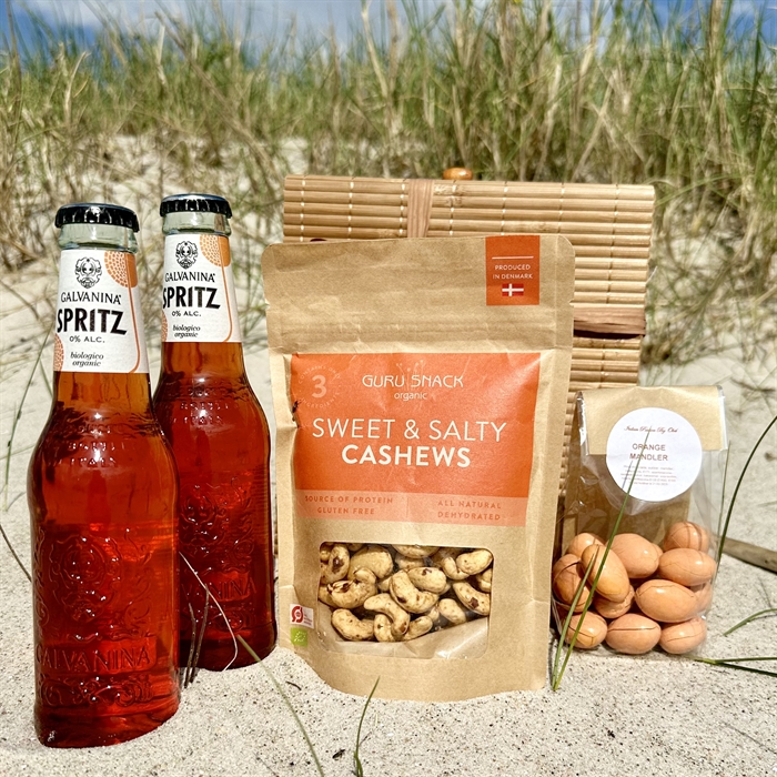 Sommarpresent Alkoholfri Spritz och snacks i Bambulåda