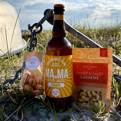 Sommarpresent - 75 cl Italiensk Öl, Orangemandlar och Ekologiska Cashewnötter