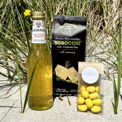 Alkoholfri Sommarpresent med Ekologisk Ice Tea, Amalfimandlar och snacks
