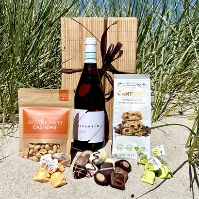 Sommarpresent med Rosé, Belgisk Choklad, Cantucci och Salta Cashewnötter