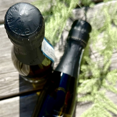 Bambulåda med Prosecco, Belgiska Gourmet Dessertchoklad och Macarons