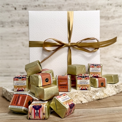 Cremino Italiensk choklad - 18 st i präglad vit ask – 180 gram