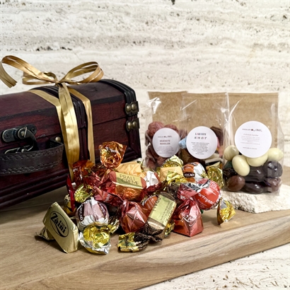  Brända mandlar, lakritskonfekt & lyxig chokladblandning i skattkista
