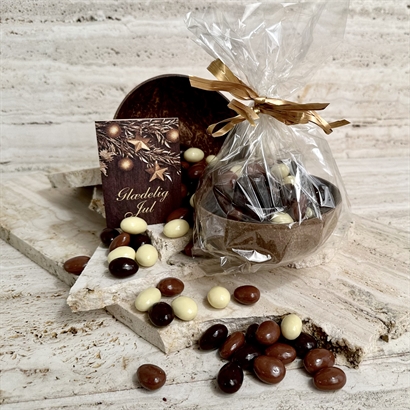 Kokosnöt skål med 400 gram Italienska Chokladmandlar