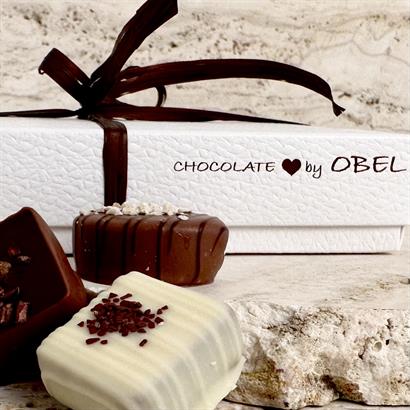 25 st Belgisk Gourmet Dessertchoklad i Läderlook Ask - ca. 330 gram