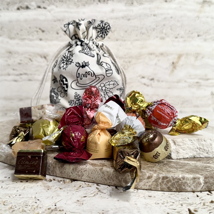 Organic julpåse med 200 gram lyxig chokladblandning