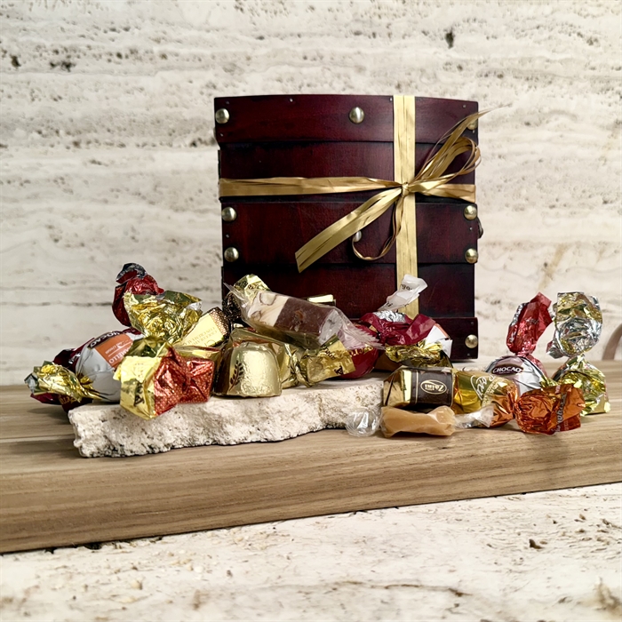 Skattkista fylld med 300 gram lyxchokladblandning