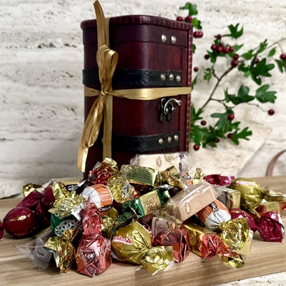 Skattkista fylld med 500 gram lyxig chokladblandning