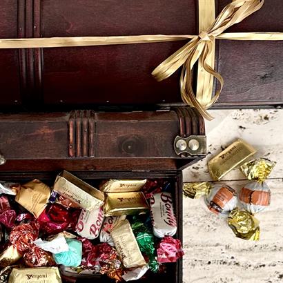 Skattkista fylld med 750 gram lyxchokladblandning
