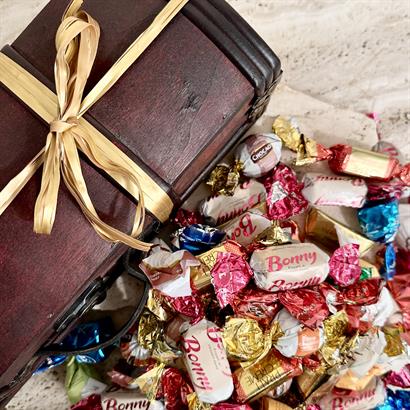 Skattkista fylld med 1000 gram lyxig chokladblandning
