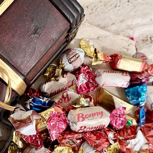 Skattkista fylld med 1000 gram lyxig chokladblandning