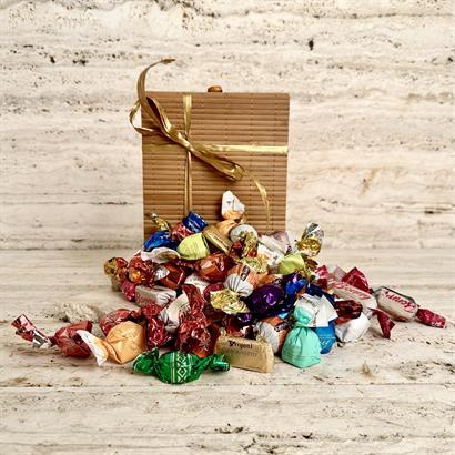 Lyxig chokladblandning 500 gram i naturfärgad bambulåda