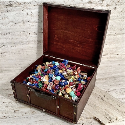 Skattkista fylld med 8000 gram lyxchokladblandning