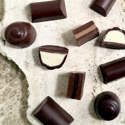   Alkoholfri cider och chokladgåva med ekologisk cider, läcker Choklad och snacks.