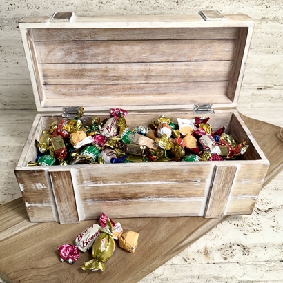 Skattkista fylld med 2000 gram lyxig chokladblandning