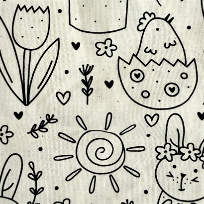 Bomullspåse med påsktryck, Ekologisk Påskebrygd & Påskchoklad 200 gram