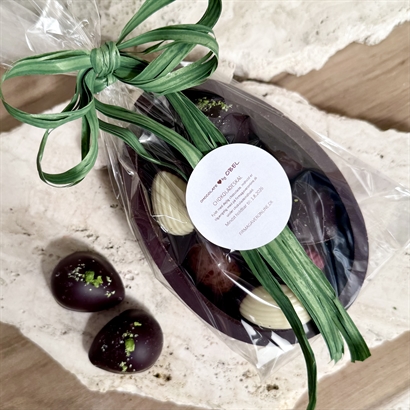 Chokladskal med 4 Stora Danska Handgjorda Påskägg - 173 gram