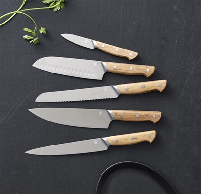 Morsø Foresta Knivset 5 delar Ek/Rostfritt stål. Rek. pris kr. 1899,-