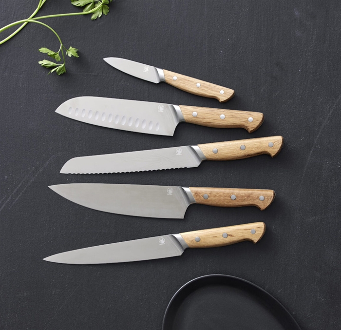 Morsø Foresta Knivset 5 delar Ek/Rostfritt stål. Rek. pris kr. 1899,-