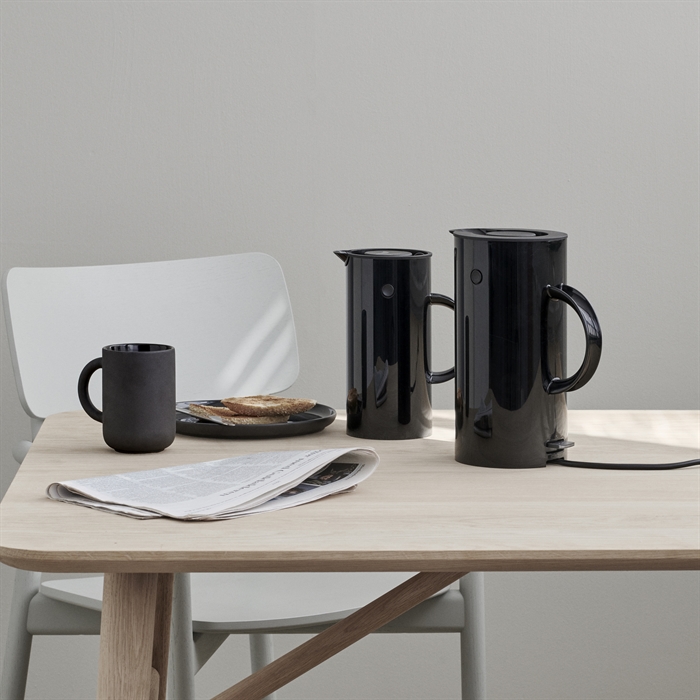 Stelton Set, EM77 Vattenkokare Och Kaffepress I Svart. Rek. Utförsäljningspris 1.399,-